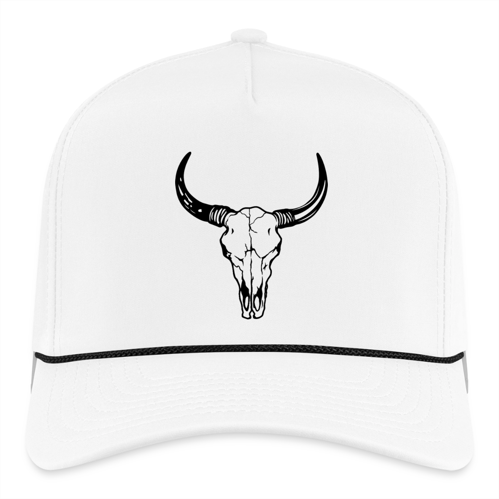 COW SKULL Rope Cap - white/black