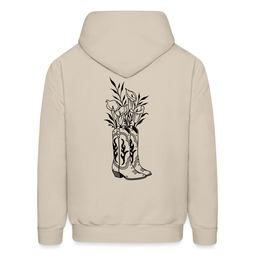 FLORAL BOOTS Hoodie - Sand