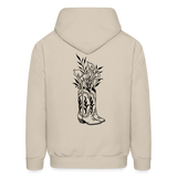 FLORAL BOOTS Hoodie - Sand