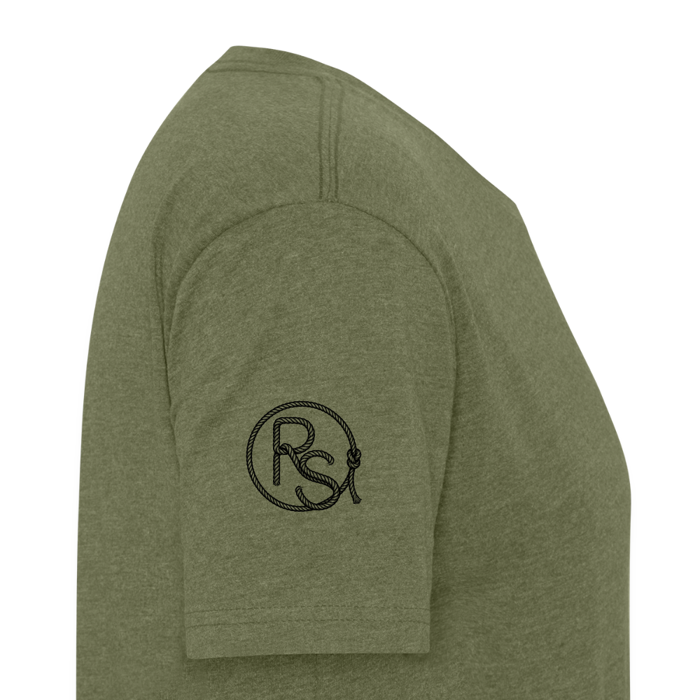 COW SKULL Fitted Tee - heather military green