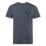 COW SKULL Fitted Tee - heather navy