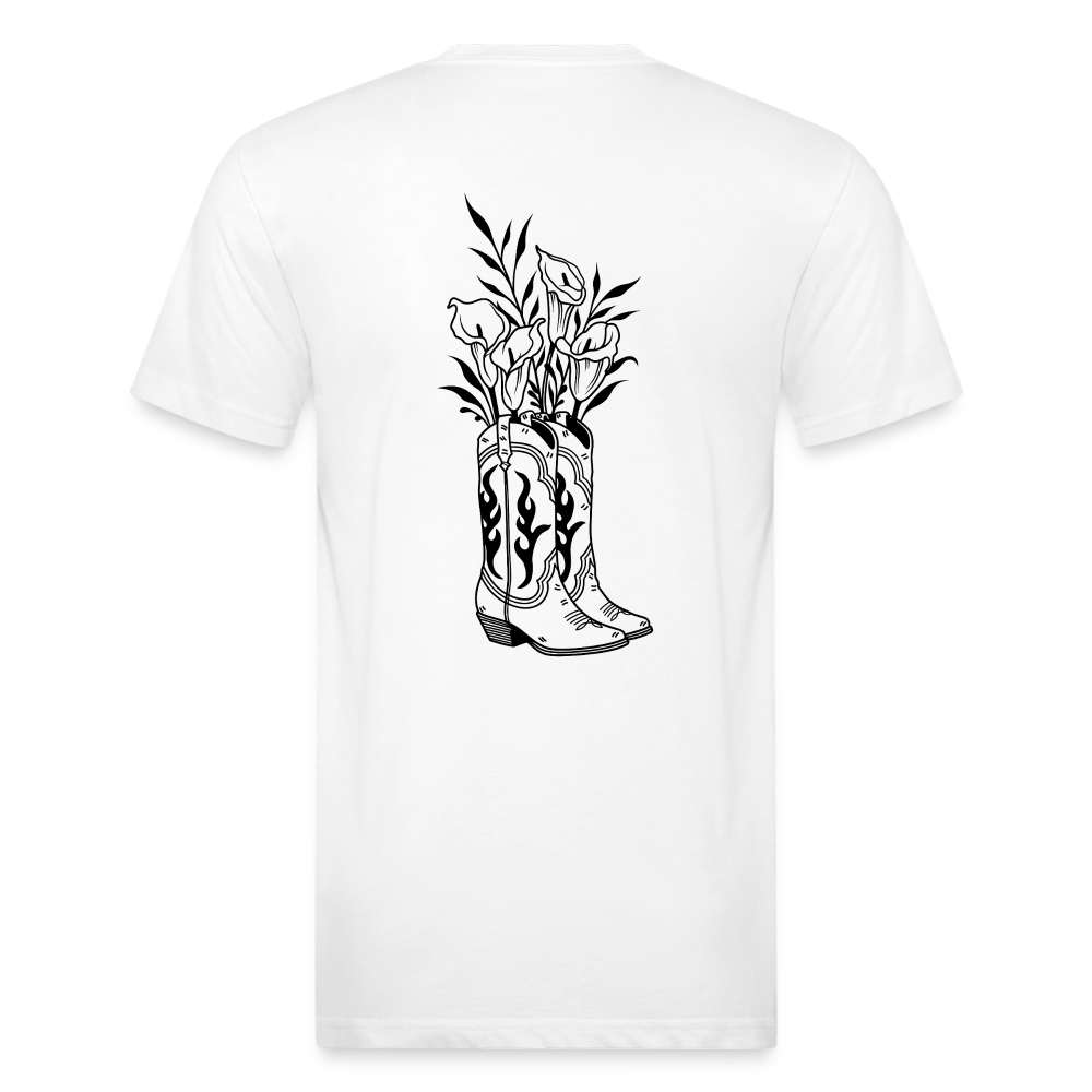 FLORAL BOOTS Fitted Tee - white