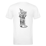 FLORAL BOOTS Fitted Tee - white