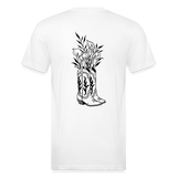 FLORAL BOOTS Fitted Tee - white