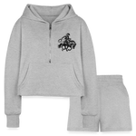 COWBOY Cropped Hoodie & Jogger Set - heather gray