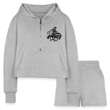COWBOY Cropped Hoodie & Jogger Set - heather gray