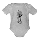 FLORAL BOOTS Organic Baby Onesie - heather grey
