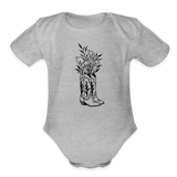 FLORAL BOOTS Organic Baby Onesie - heather grey
