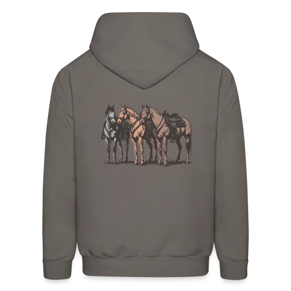 HOLD YOUR HORSES Hoodie - asphalt gray