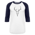 DEER SKULL Baseball Tee - white/navy