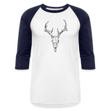 DEER SKULL Baseball Tee - white/navy