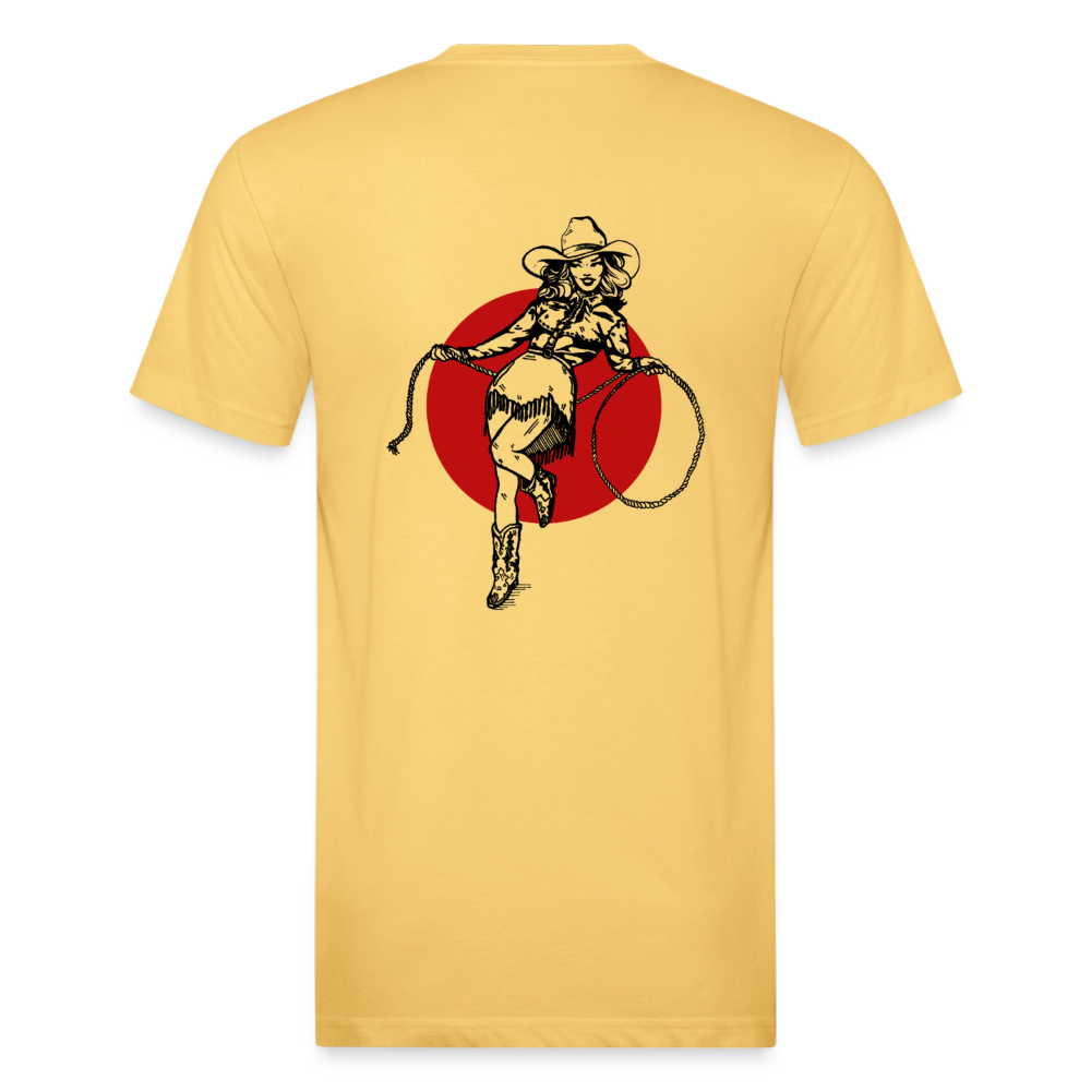 RS COWGIRL  Fitted Cotton/Poly Tee - pastel yellow