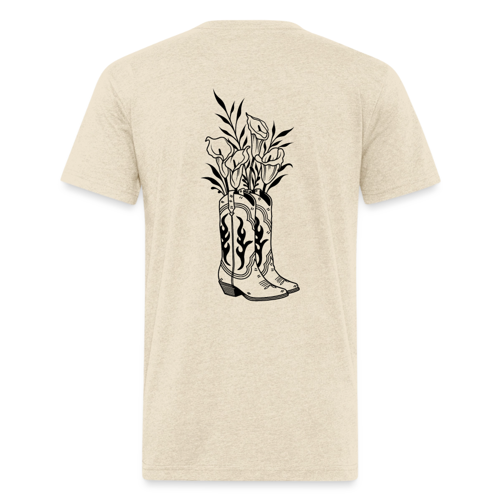 FLORAL BOOTS Fitted Tee - heather cream