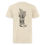 FLORAL BOOTS Fitted Tee - heather cream