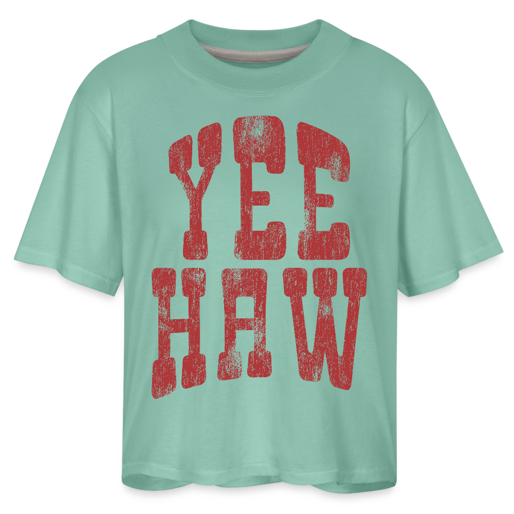 YEEHAW Women's Boxy Tee - saltwater