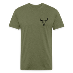 COW SKULL Fitted Tee - heather military green