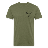COW SKULL Fitted Tee - heather military green
