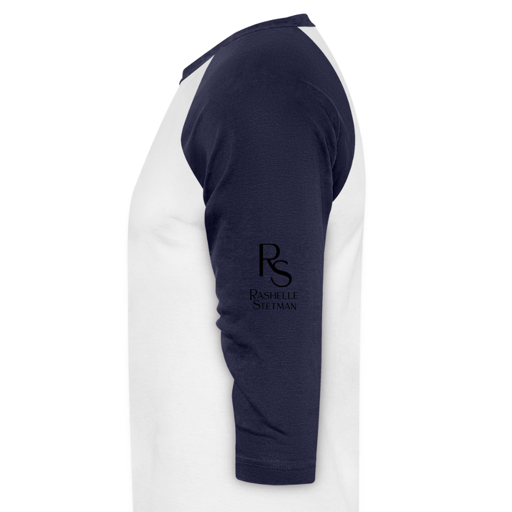 DEER SKULL Baseball Tee - white/navy