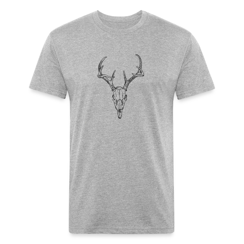 DEER SKULL Fitted Cotton/Poly Tee - heather gray