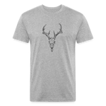 DEER SKULL Fitted Cotton/Poly Tee - heather gray