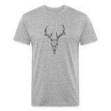 DEER SKULL Fitted Cotton/Poly Tee - heather gray