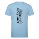 FLORAL BOOTS Fitted Tee - heather blue