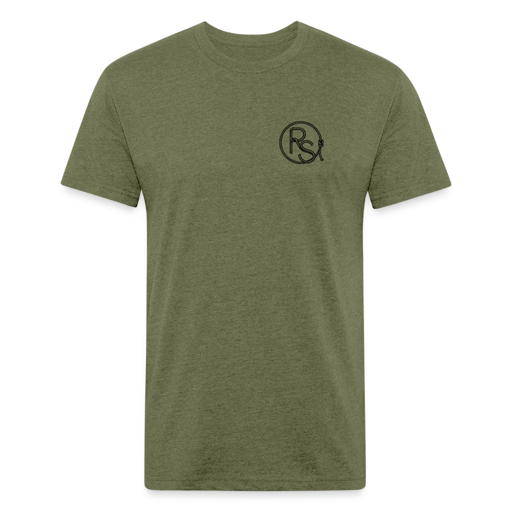 FLORAL BOOTS Fitted Tee - heather military green