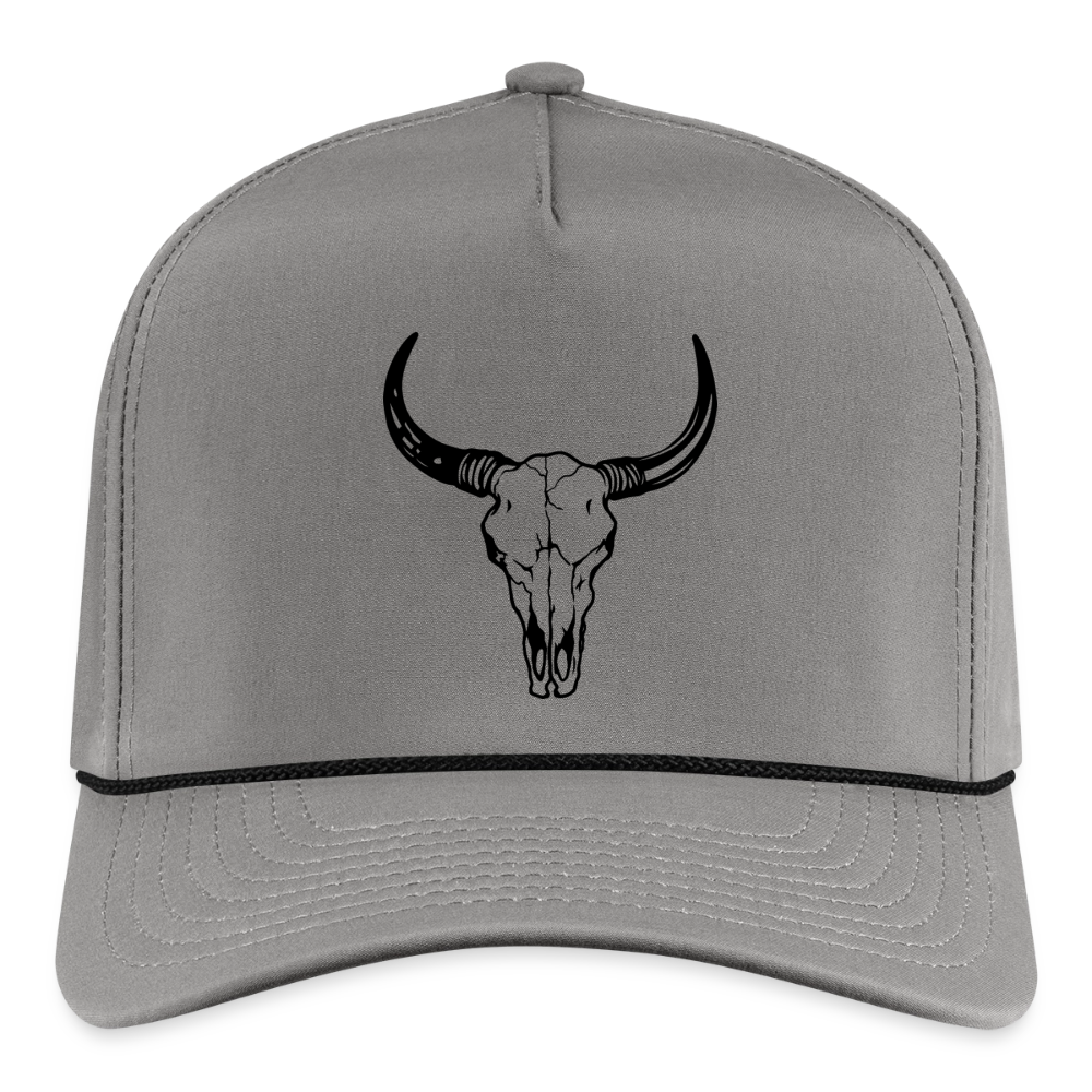 COW SKULL Rope Cap - gray/black