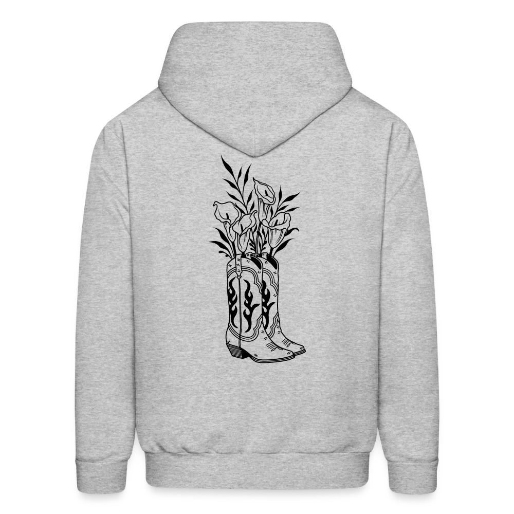 FLORAL BOOTS Hoodie - heather gray