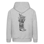 FLORAL BOOTS Hoodie - heather gray