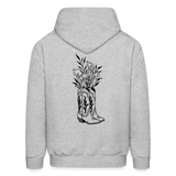 FLORAL BOOTS Hoodie - heather gray