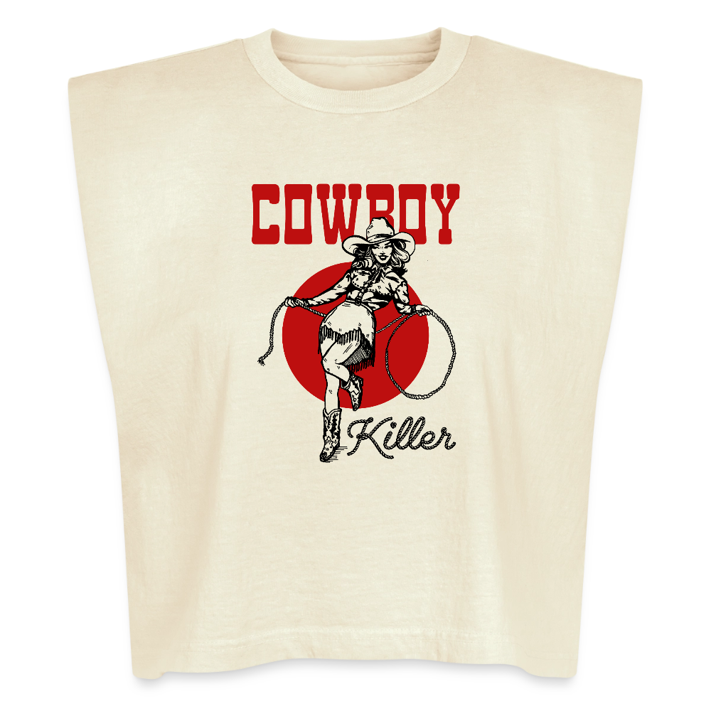 Cowboy Killer Washed Women's Muscle Tank Top - faded cream
