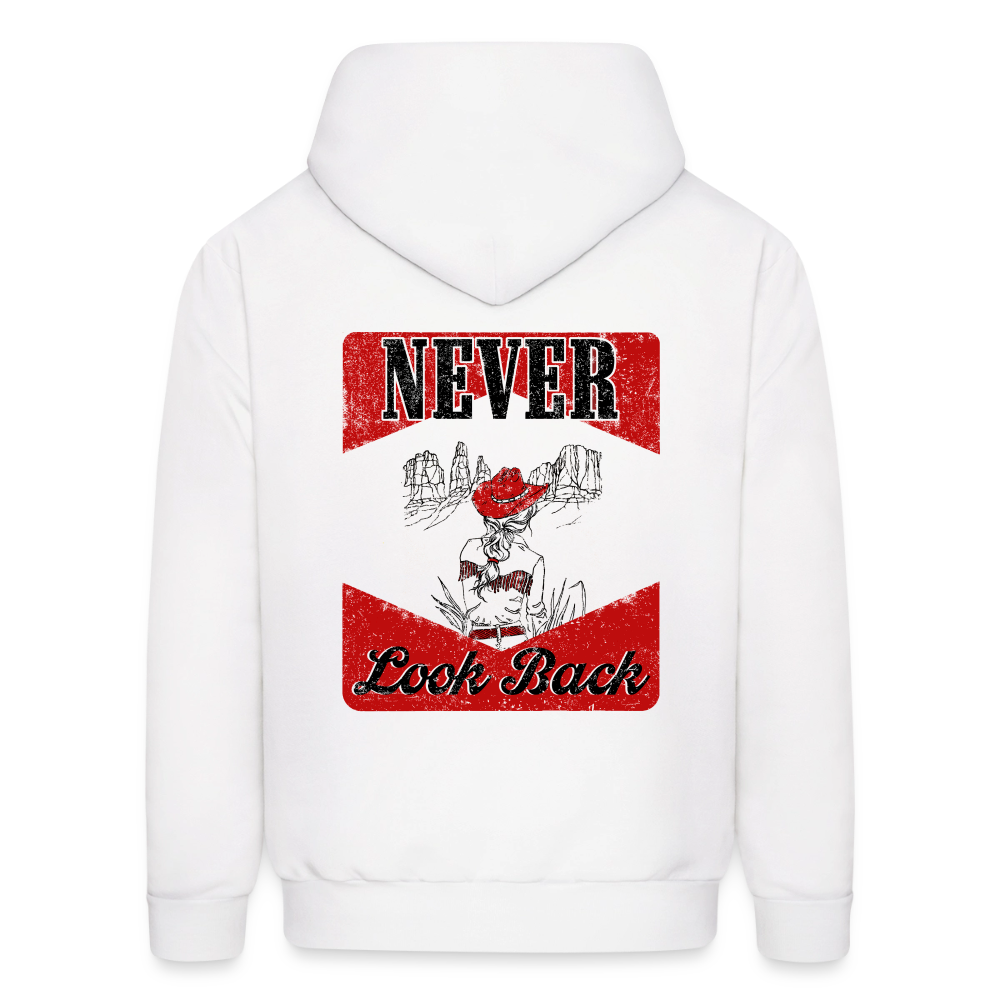 NEVER LOOK BACK Hoodie - white