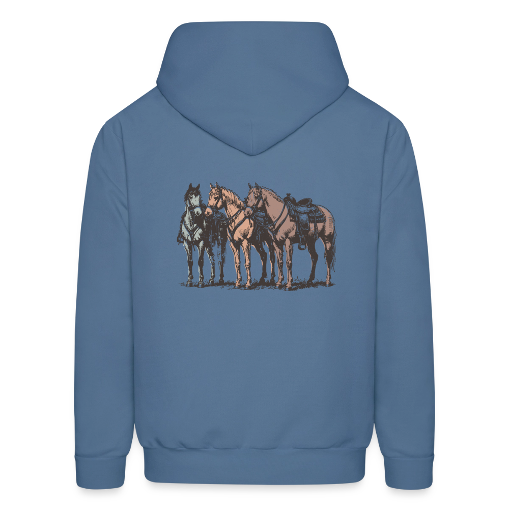 HOLD YOUR HORSES Hoodie - denim blue