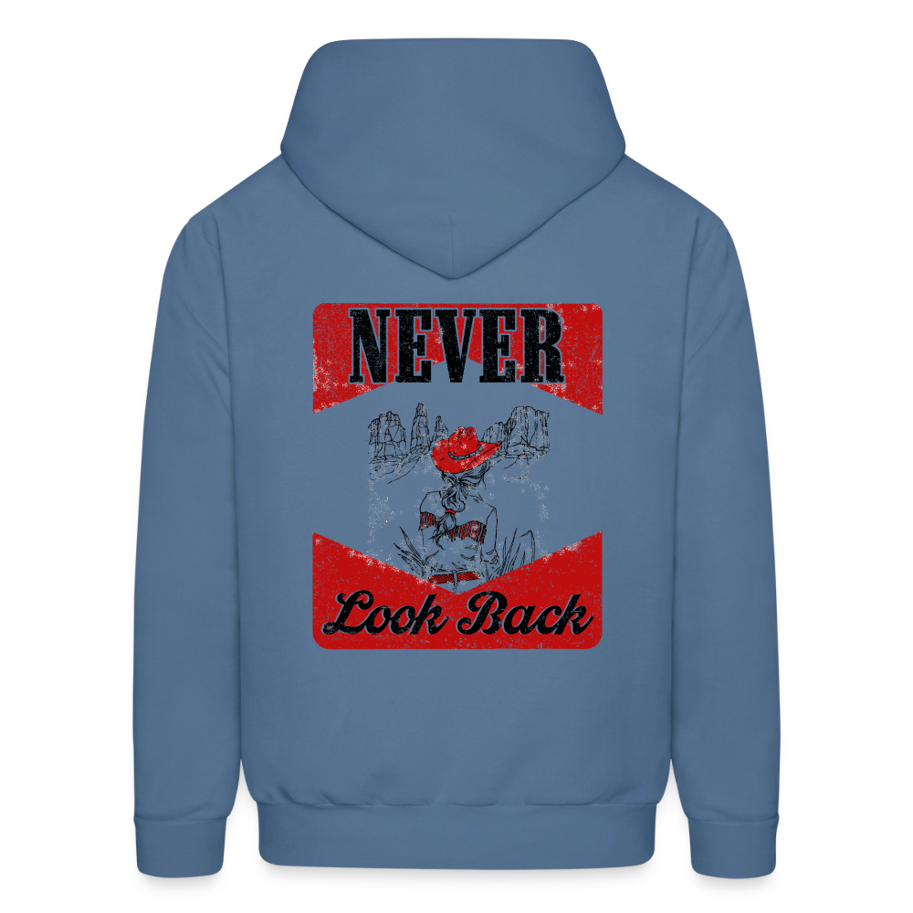 NEVER LOOK BACK Hoodie - denim blue