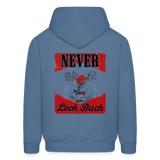 NEVER LOOK BACK Hoodie - denim blue