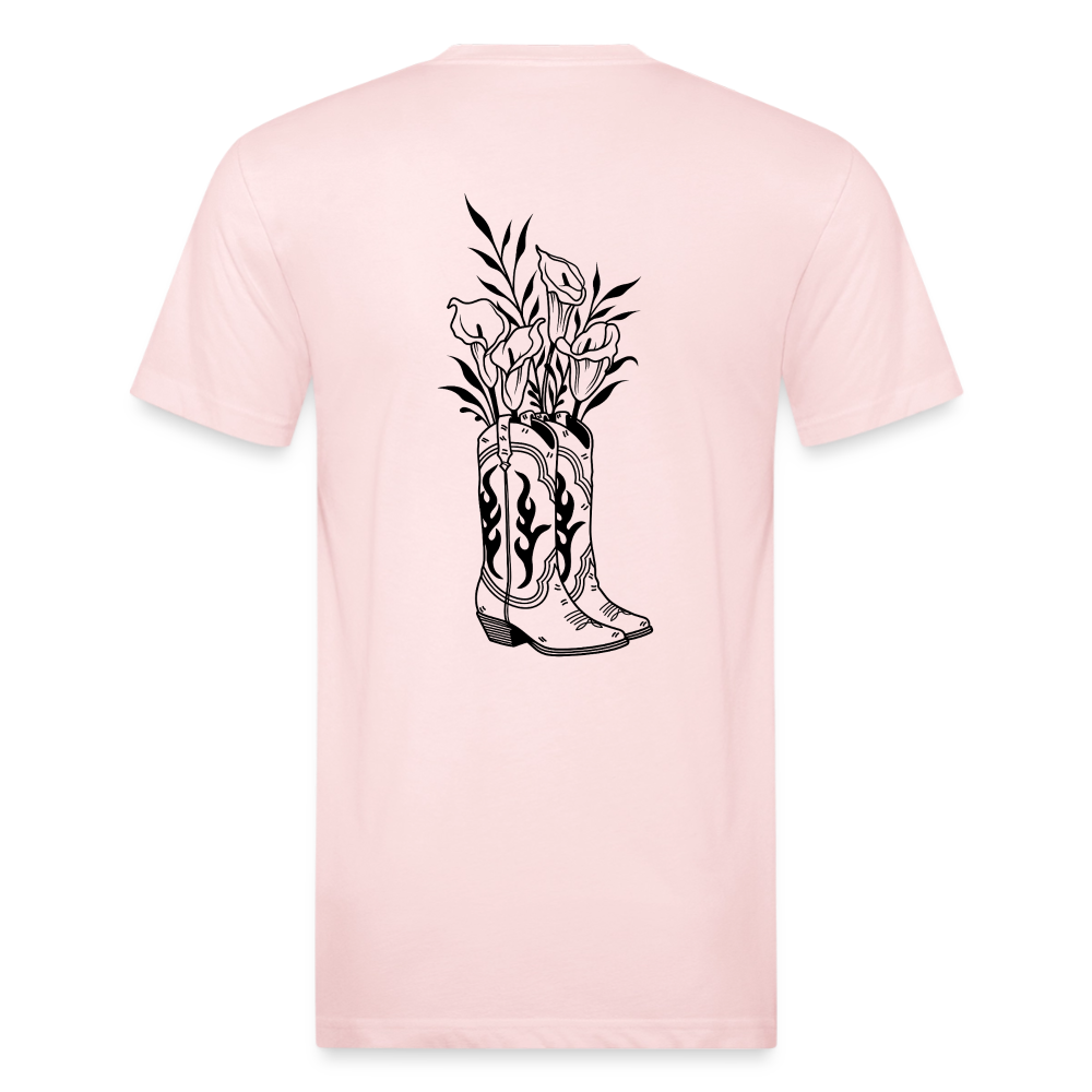 FLORAL BOOTS Fitted Tee - blush pink 