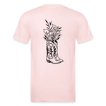 FLORAL BOOTS Fitted Tee - blush pink 