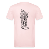 FLORAL BOOTS Fitted Tee - blush pink 