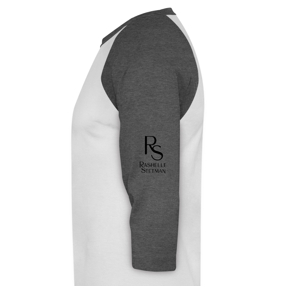 DEER SKULL Baseball Tee - white/charcoal