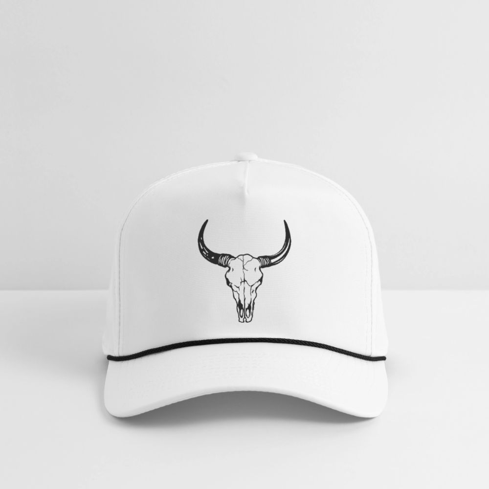 COW SKULL Rope Cap - white/black
