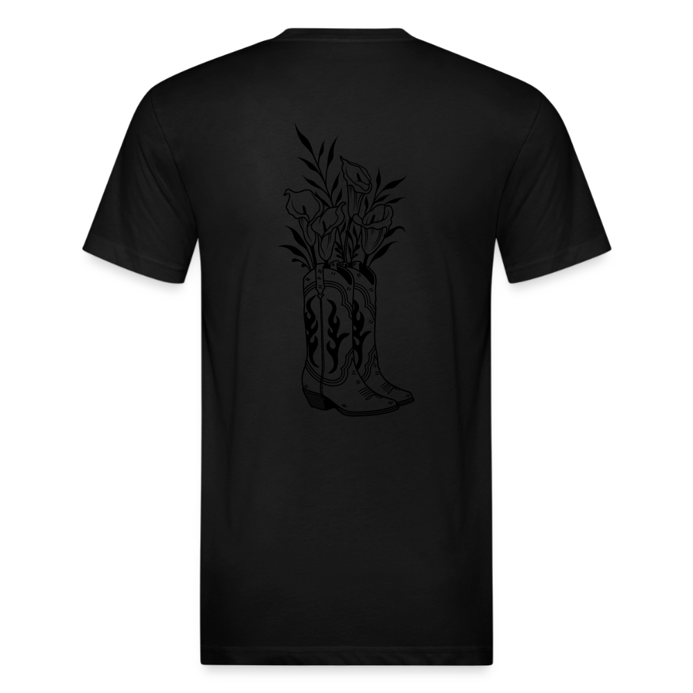 FLORAL BOOTS Fitted Tee - black