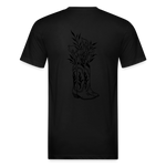 FLORAL BOOTS Fitted Tee - black