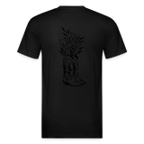 FLORAL BOOTS Fitted Tee - black